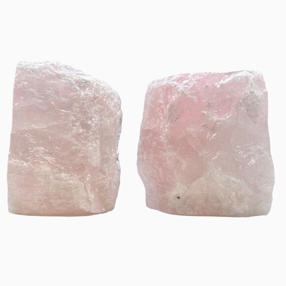 Natural Crystal Bookends, Rose Quartz, Natural Characteristics, Pink Decor (BA) - Picture 7 of 10